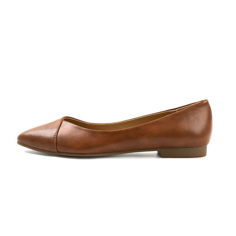FUNKYMONKEY Women's Ballet Flats Comfort Slip On Shoes for Walking and Driving (9 M US, Brown A) - Image 2
